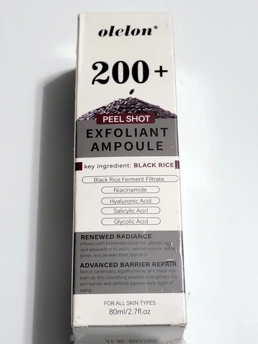 200+ Peeling Shot Exfoliant Ampoule Black Rice NIB